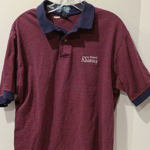 Large-Striped Polo-Staten Island Advance Newspaper tee-Pique-Red/blue-New York